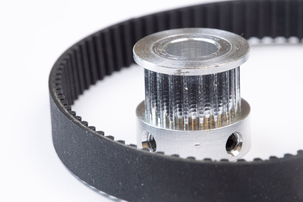 Aluminum pulley with bore with timing belt